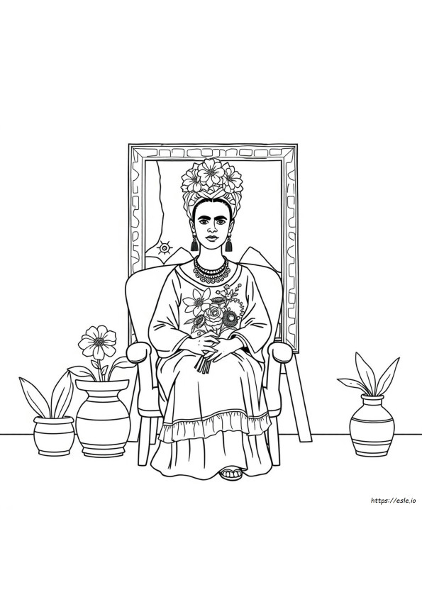 Pagini De Colorat Gratuite Cu Frida Kahlo