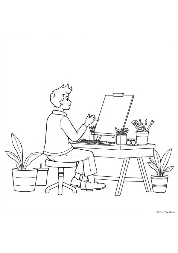 Artist Colouring Pages