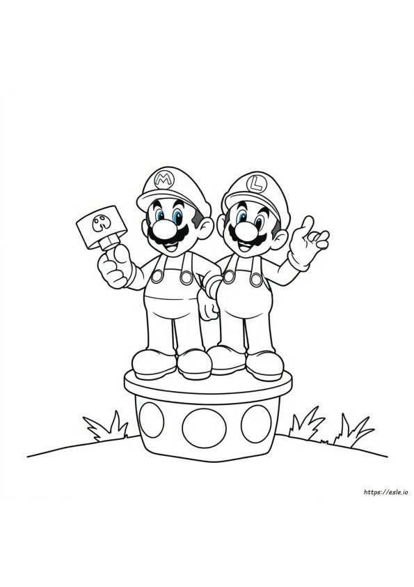 Coloring Mario And Luigi Drawing