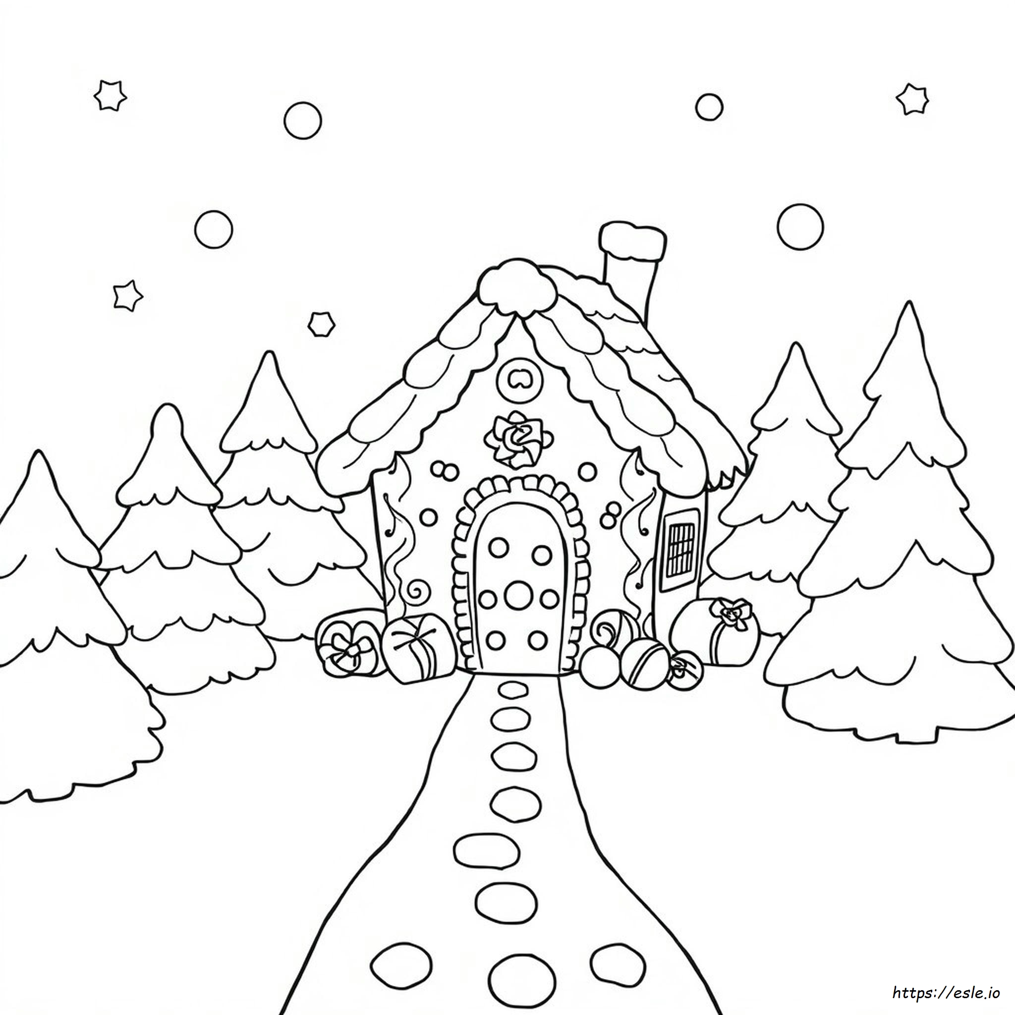 Free Gingerbread House Coloring Sheet