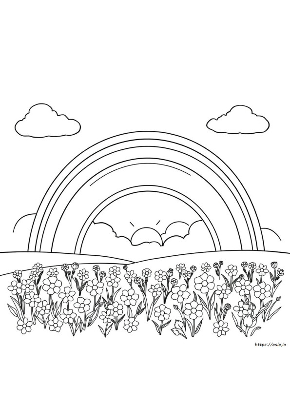 A Rainbow Coloring Page