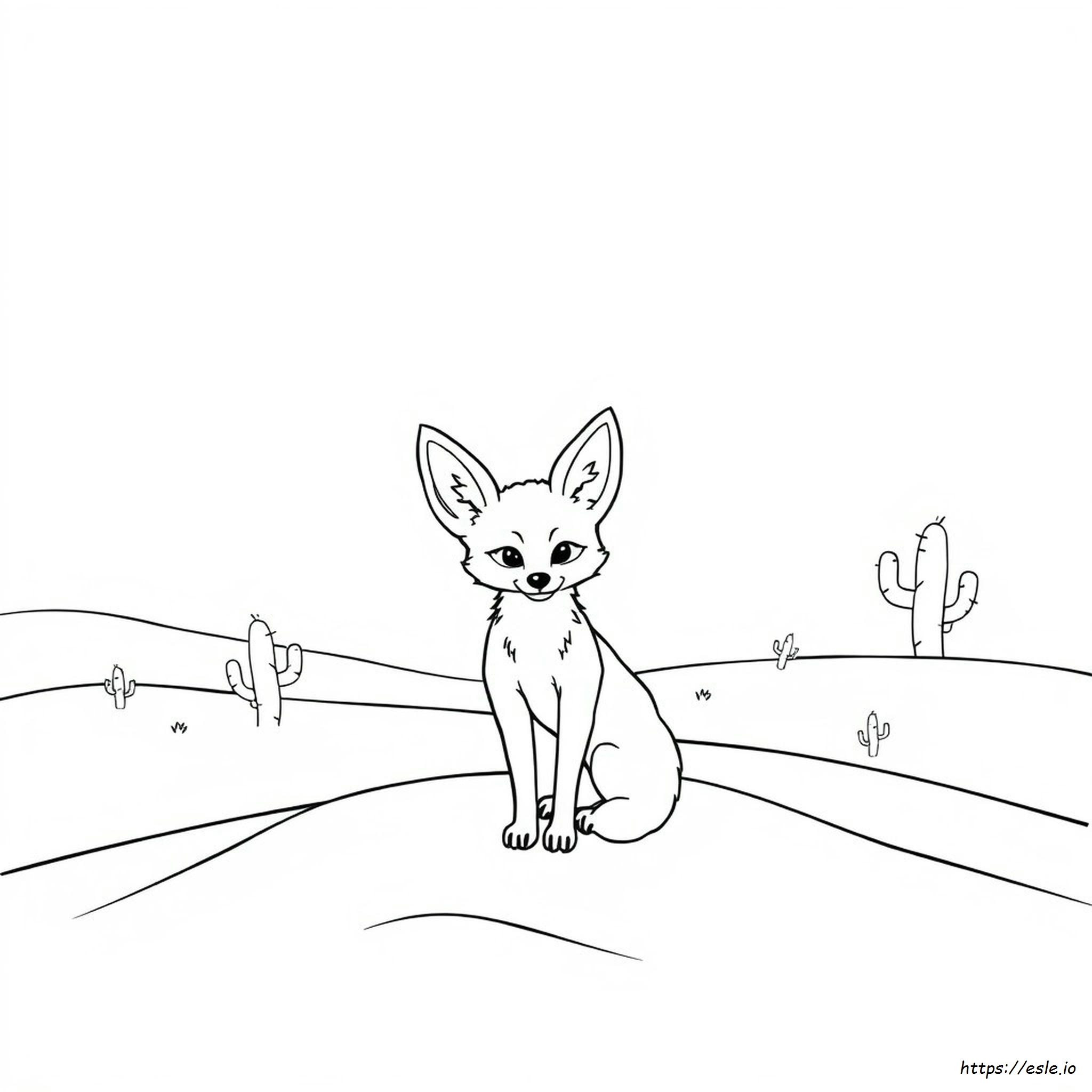 Cute Fennec Fox Coloring Page