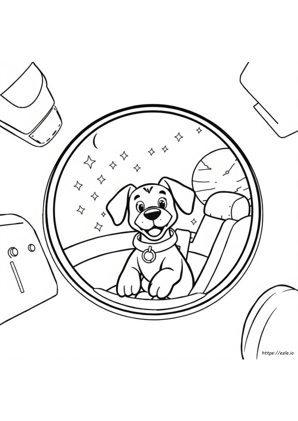 Space Dog Coloring Page