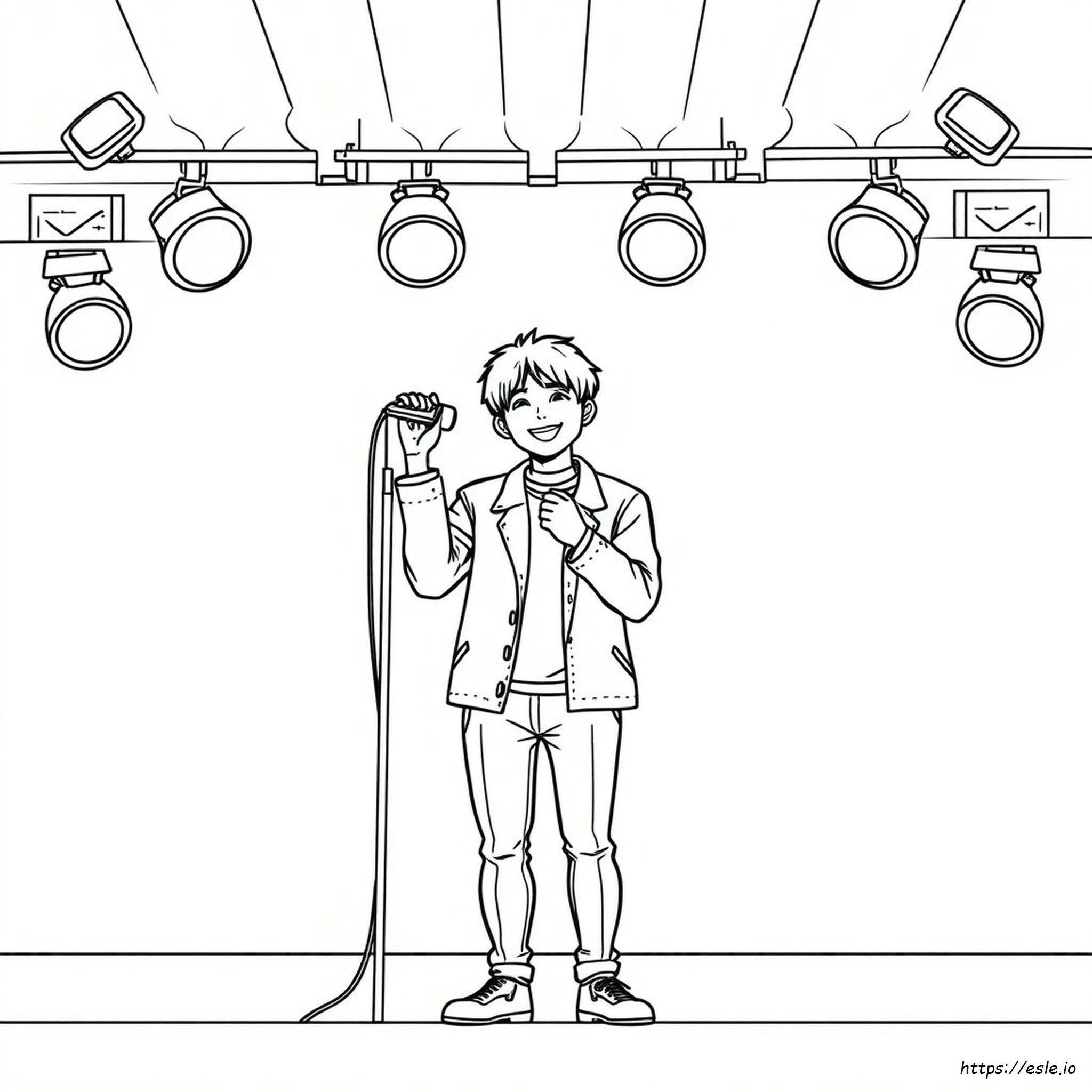 Easy Bts V Coloring Pages