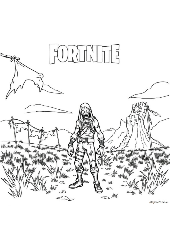 Pagini De Colorat Cu Zombi Fortnite