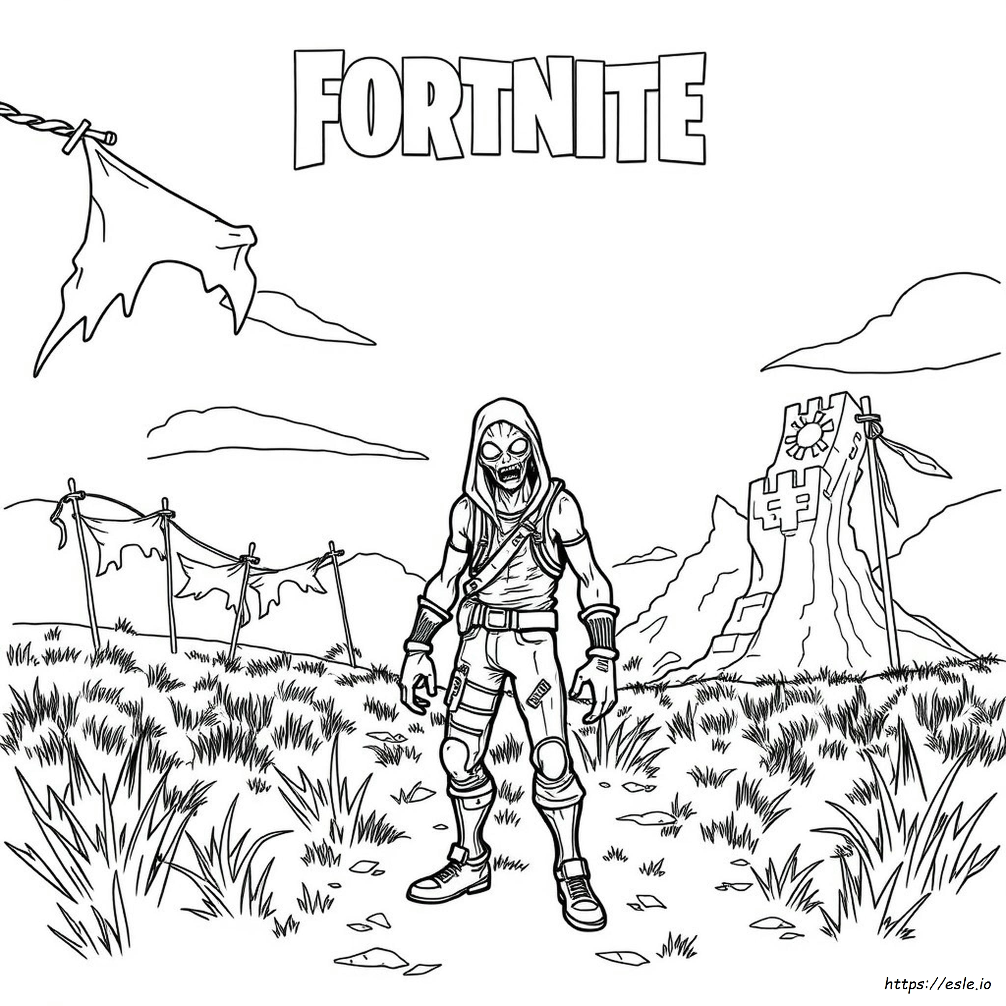 Pagina Da Colorare Fortnite Zombie