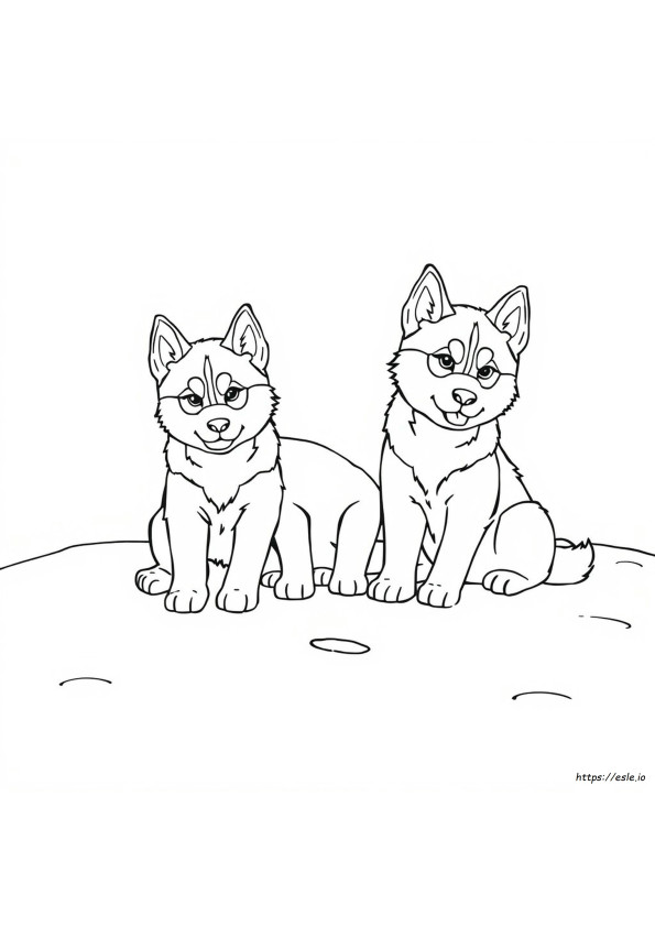 Gambar Mewarnai Anak Anjing Husky Yang Dapat Dicetak