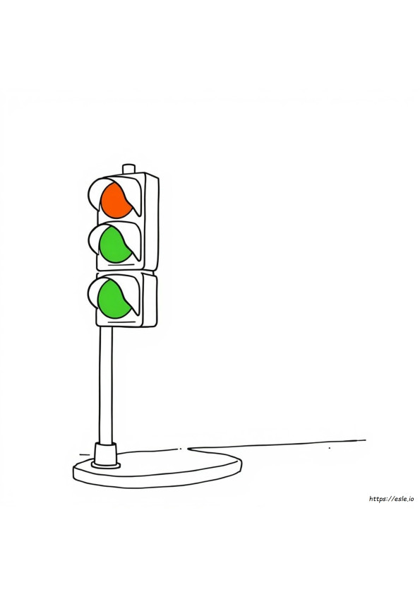 Dessin De Feu De Circulation À Colorier