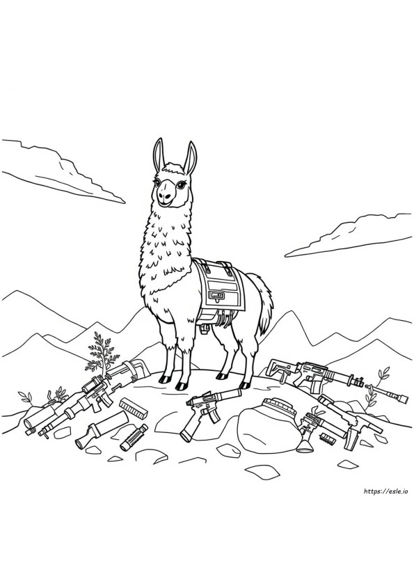 Fortnite Loot Llama Coloring Page
