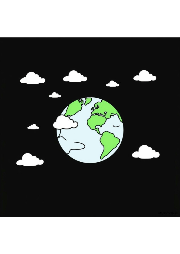 Simple Earth Coloring Page