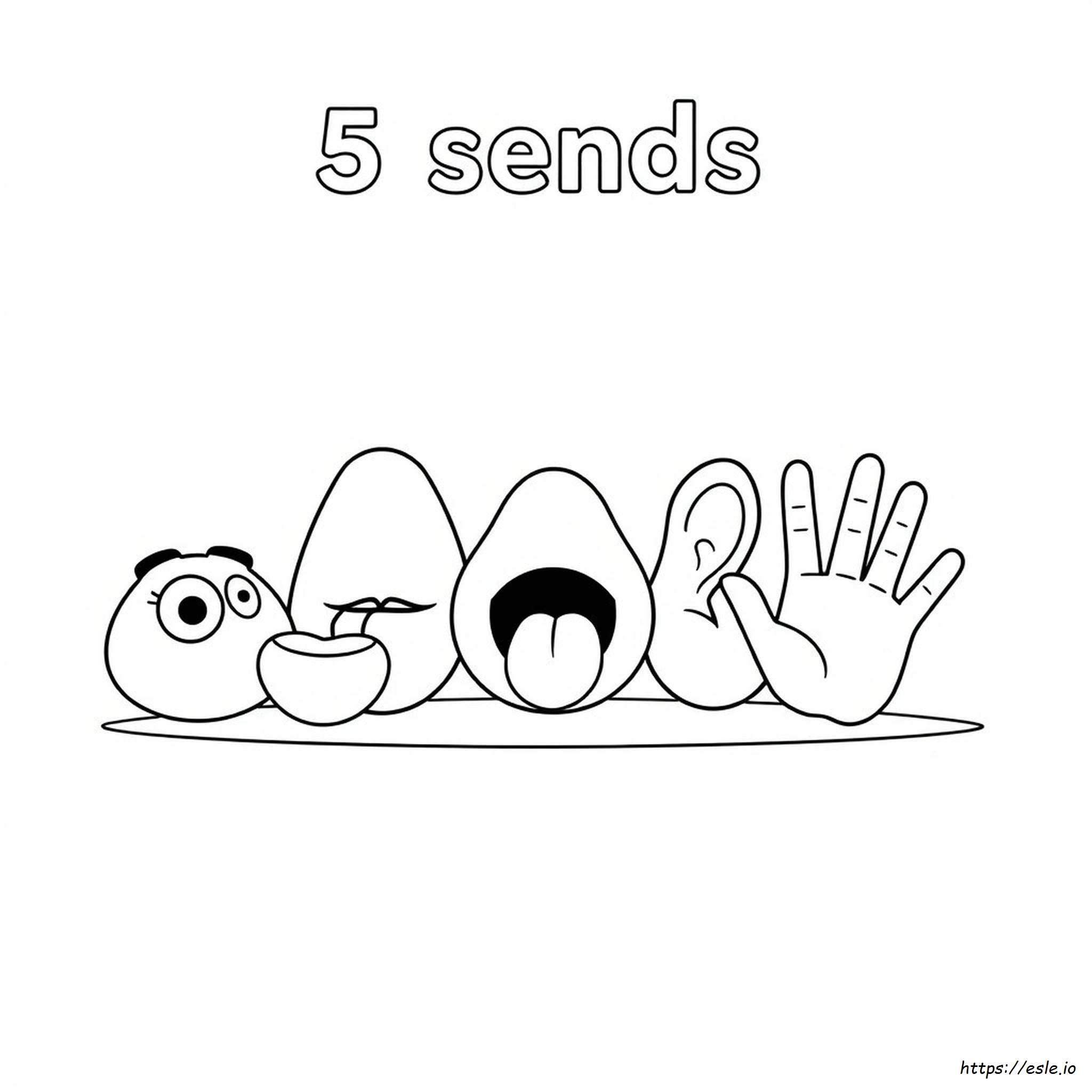5 Senses Coloring Sheet
