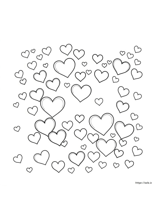 Love Hearts Colouring Pages