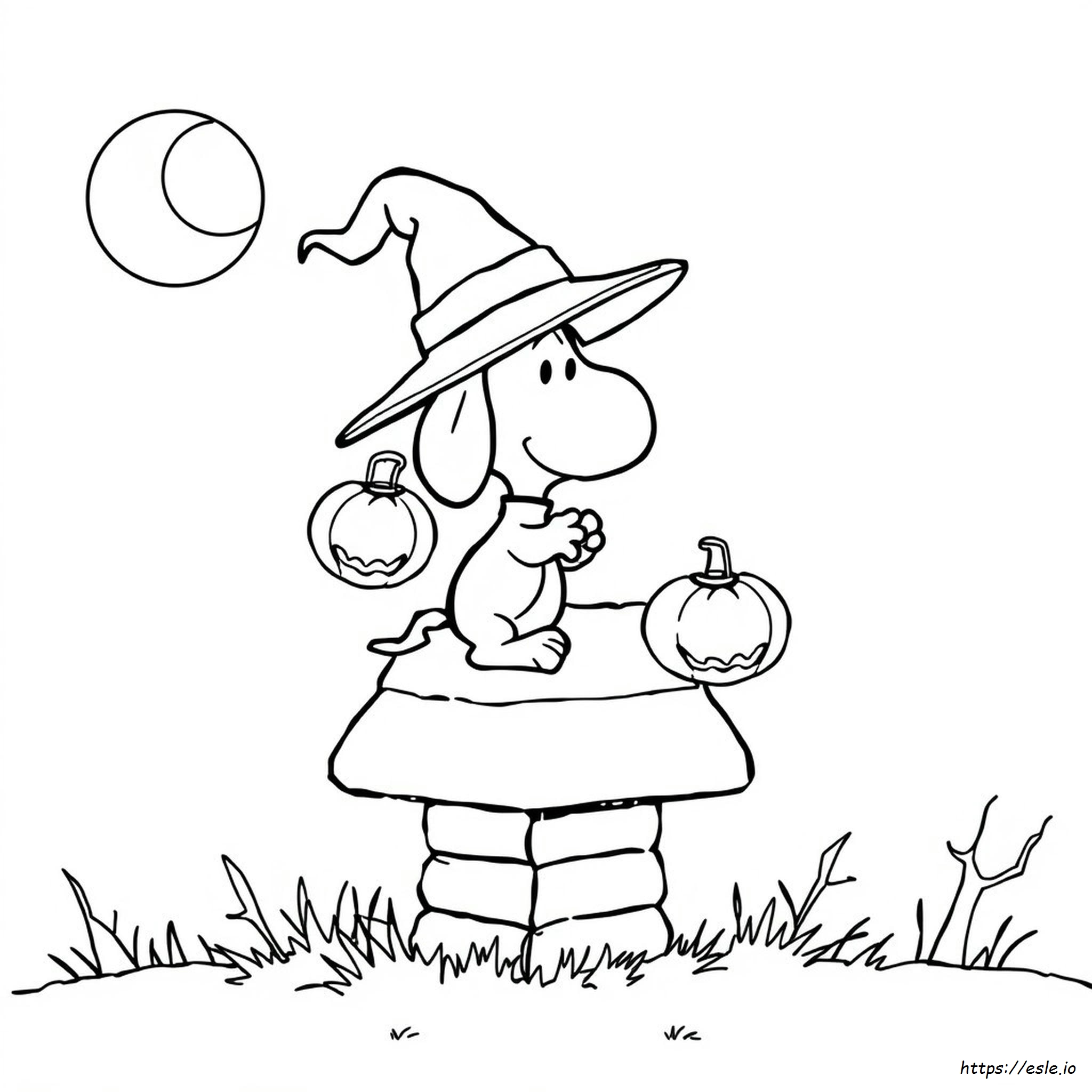 Snoopy Halloween Coloring Pages Free