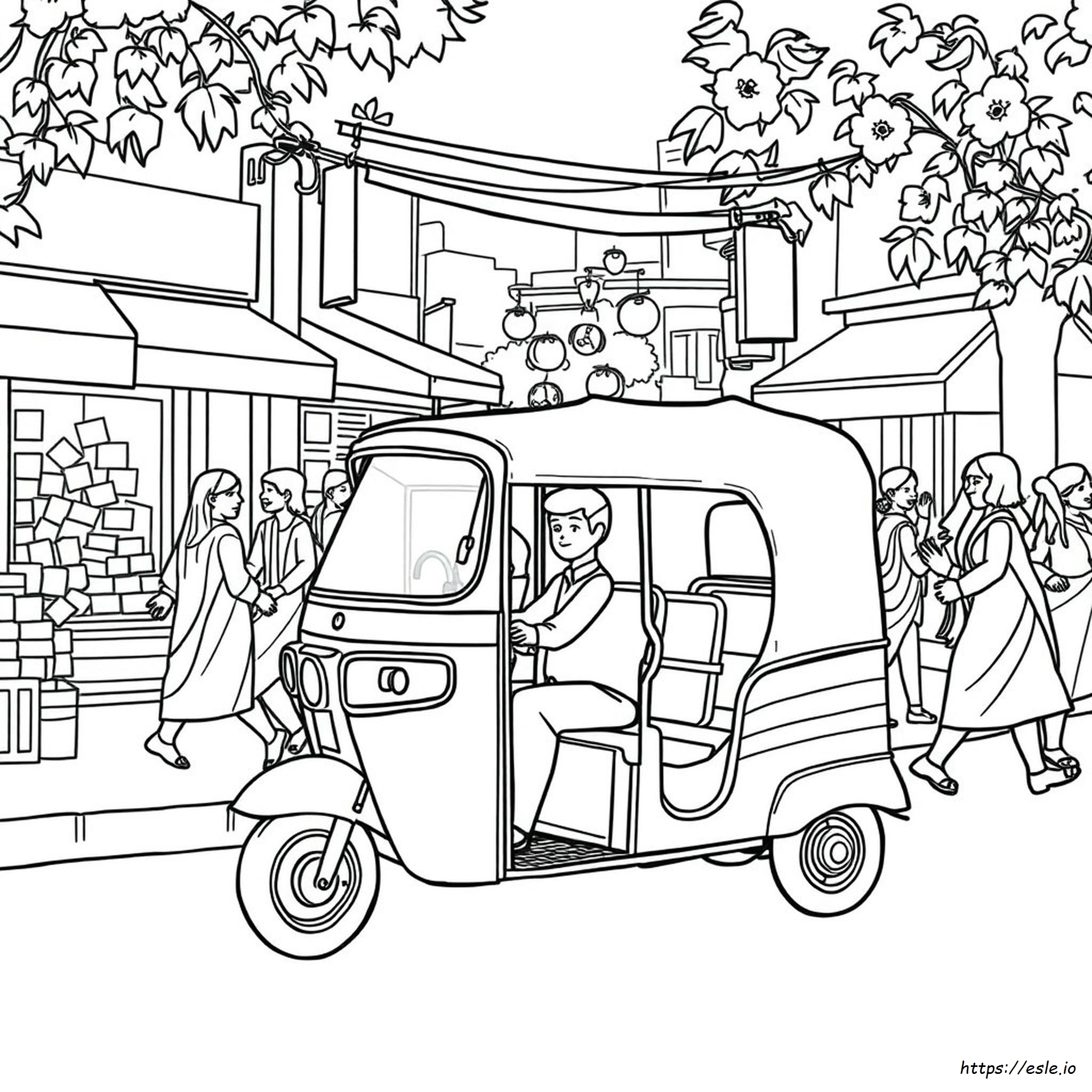 Auto Rickshaw Para Colorear Auto Rickshaw Para Colorear