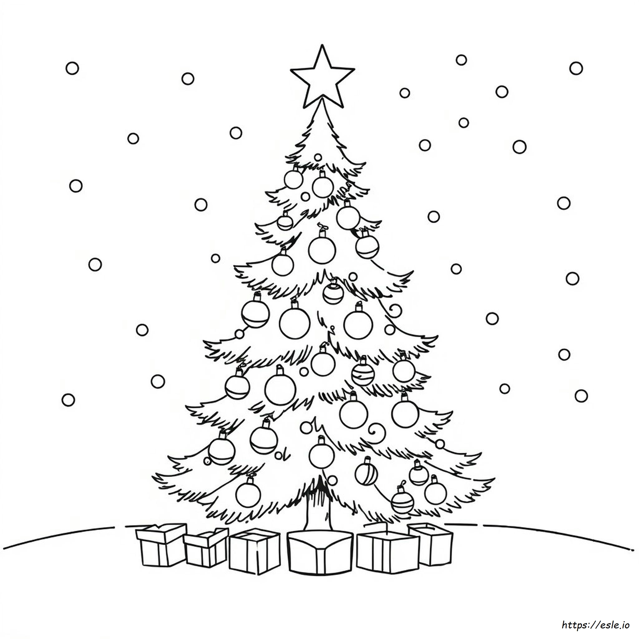 Christmas Tree Coloring Page Png
