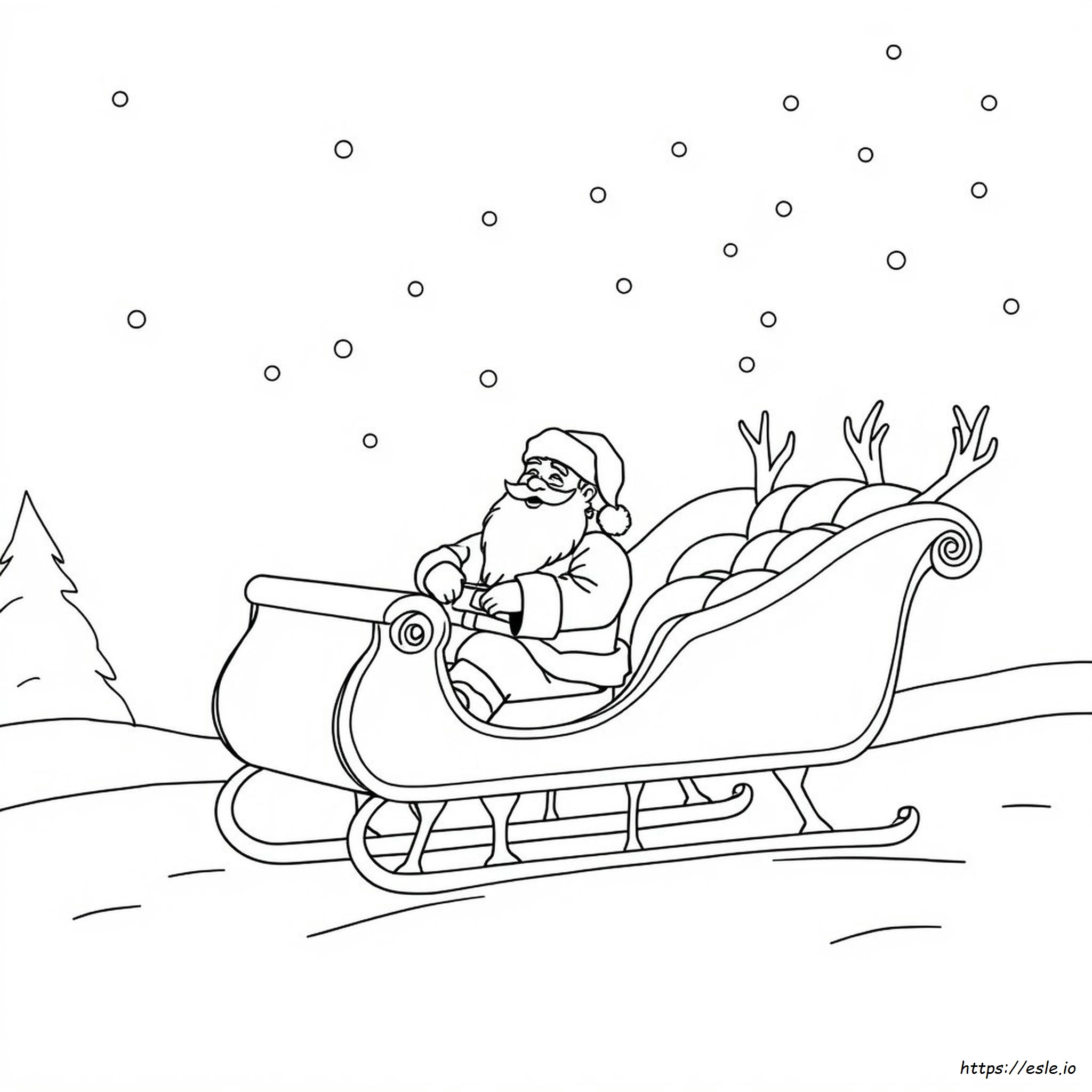 Coloring Pages Of Santa Claus In His Sleigh
