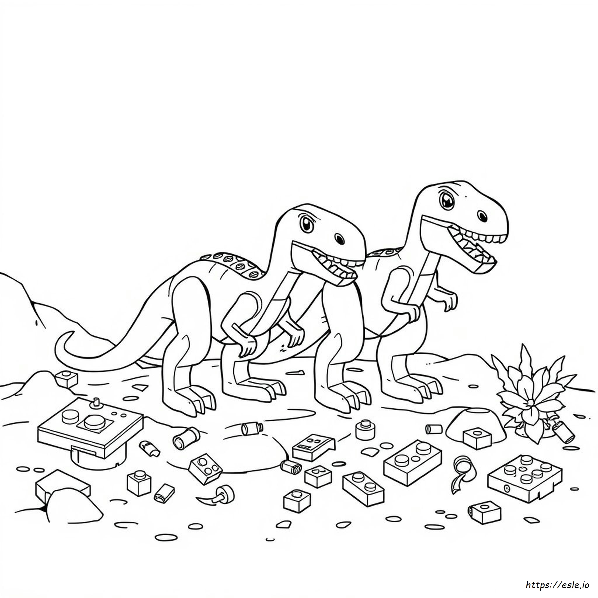 Lego Velociraptor Coloring Page