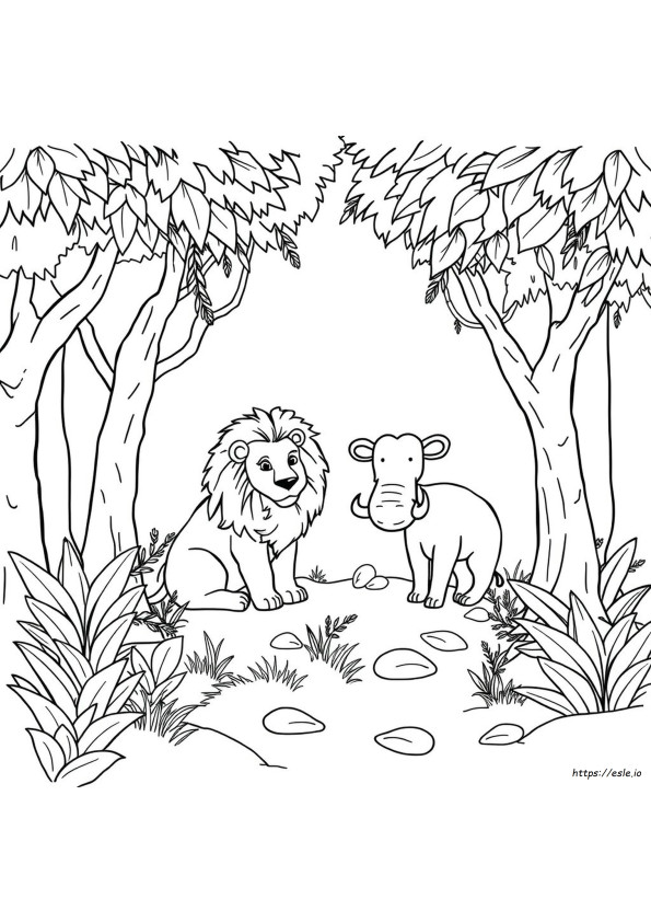 Desene De Colorat Cu Animale Din Junglă