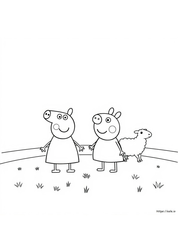 Peppa And George Colouring Pages