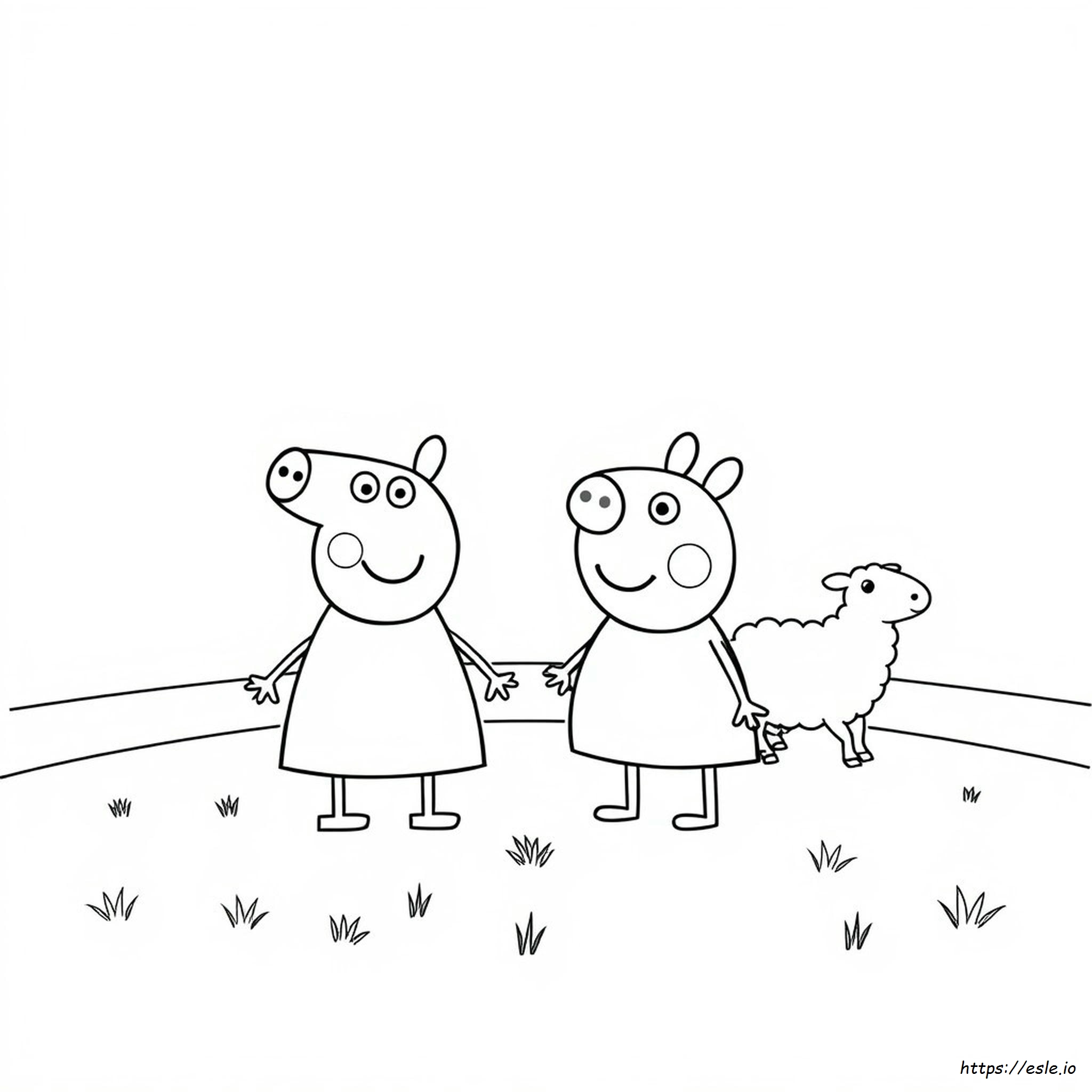 Peppa And George Colouring Pages