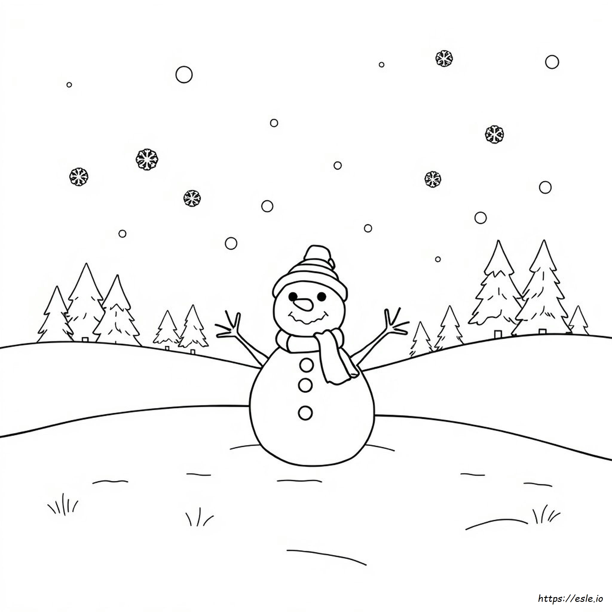 Sneeuwpop Kleurplaat kleurplaat