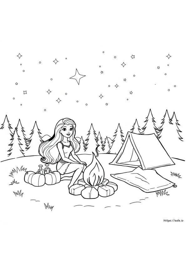 Barbie Campeggio Disegni Da Colorare