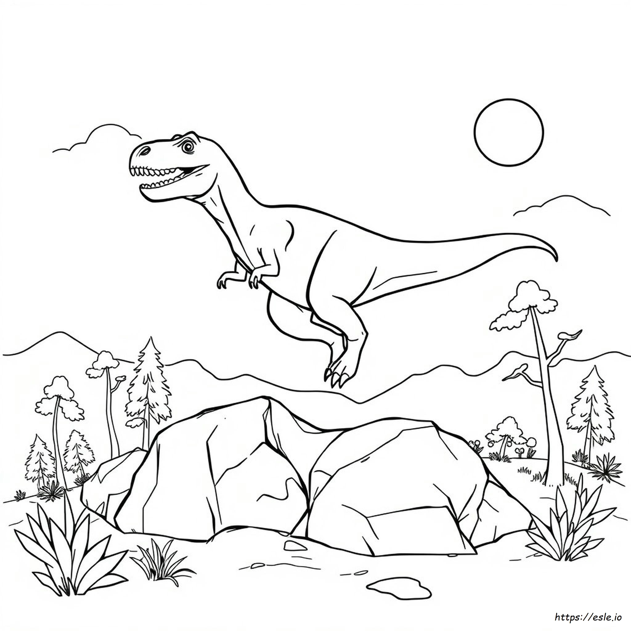 Leaping Dinosaur Coloring Pages