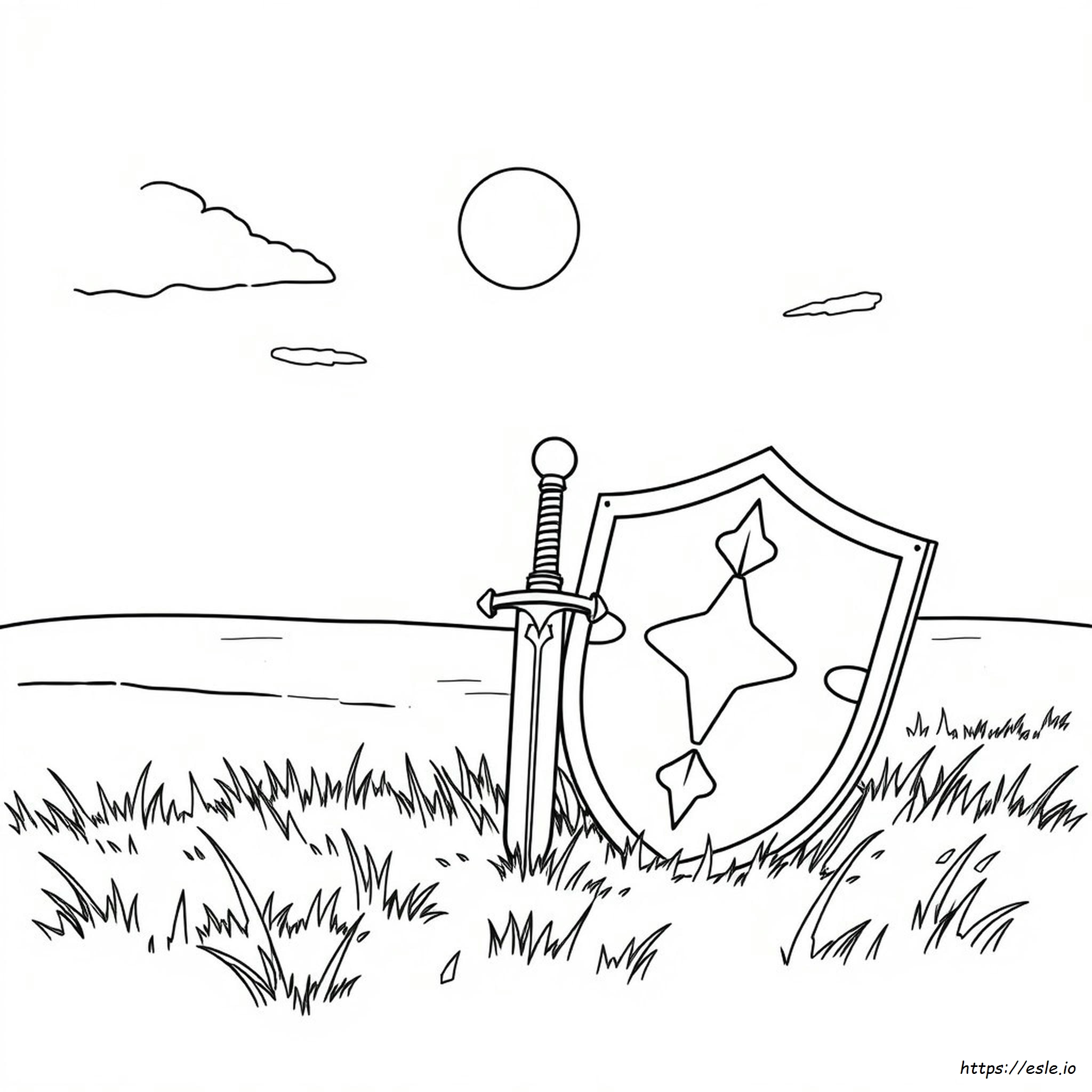 Sword And Shield Coloring Page