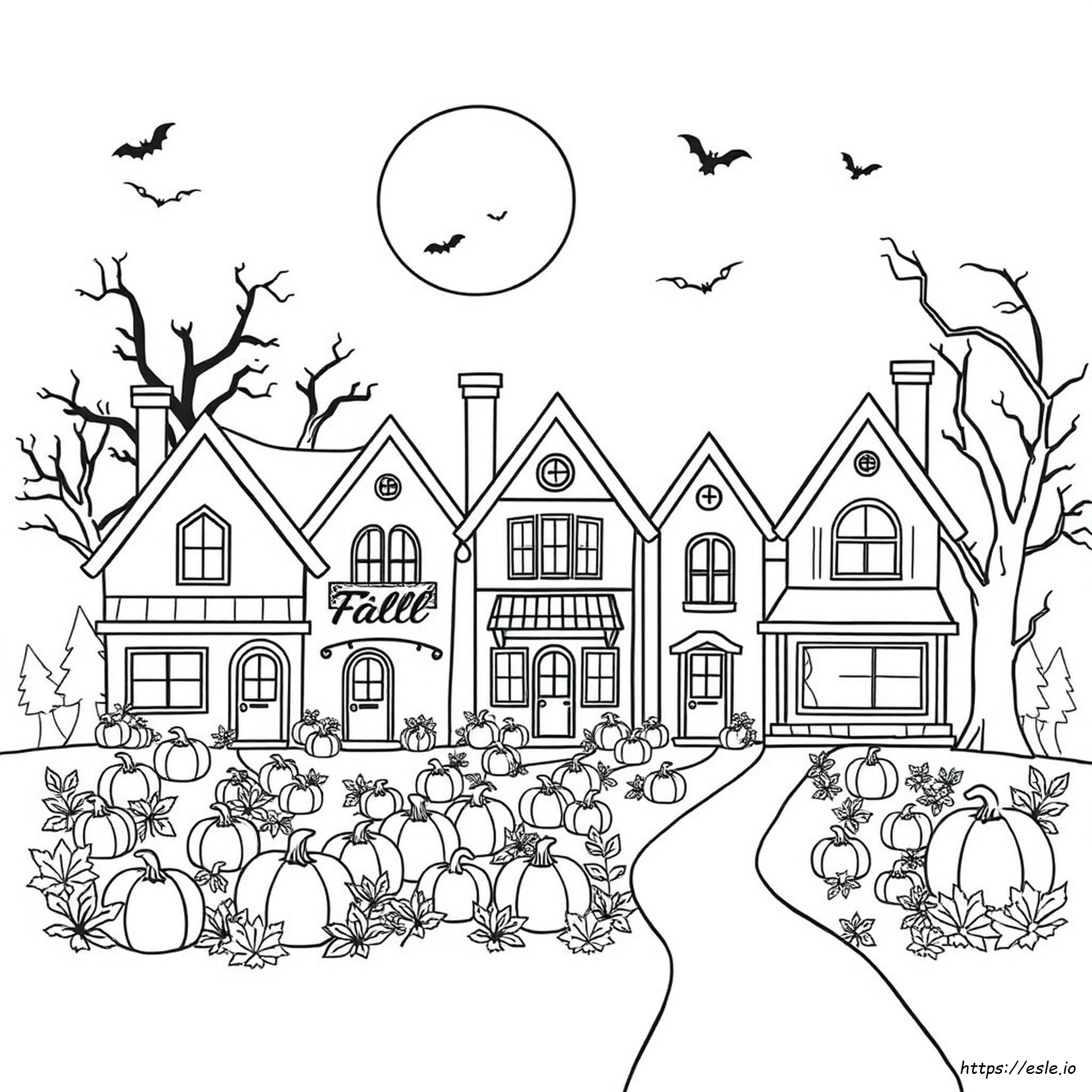 Halloween Town Coloring Pages