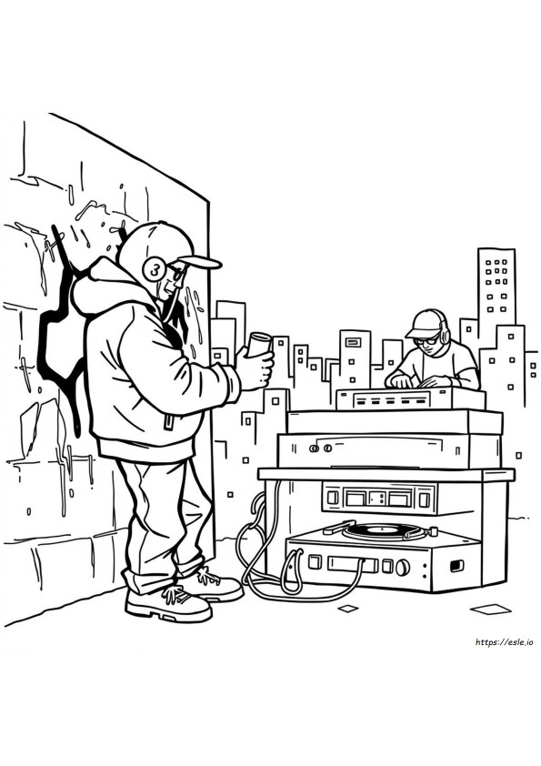 Pagini De Colorat Hip Hop Graffiti Art