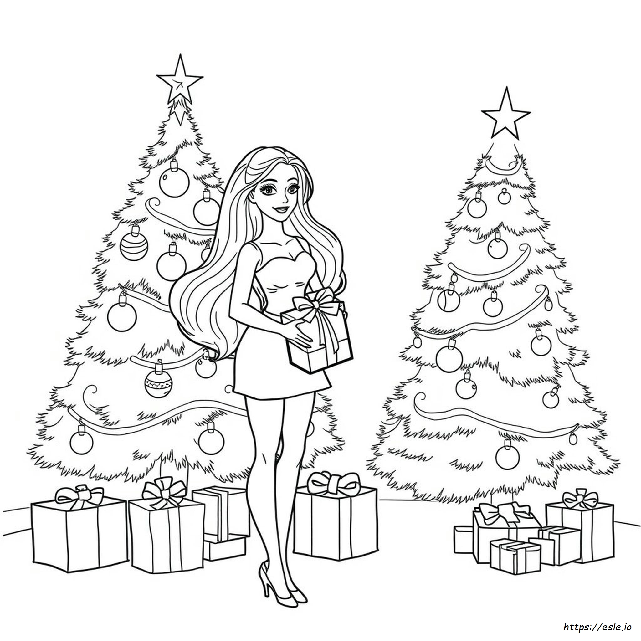 Coloriage Barbie Noël