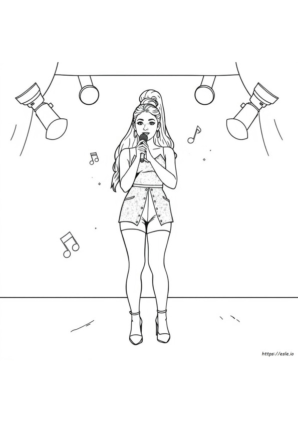 Art Realistic Ariana Grande Coloring Pages