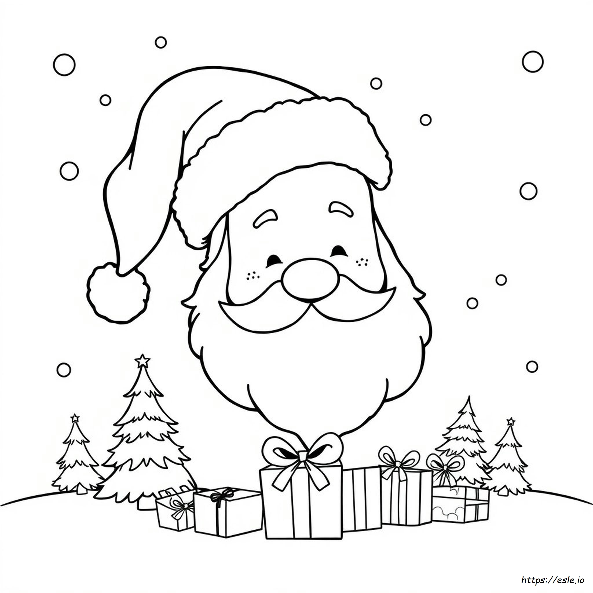 Coloriage Tête De Père Noël