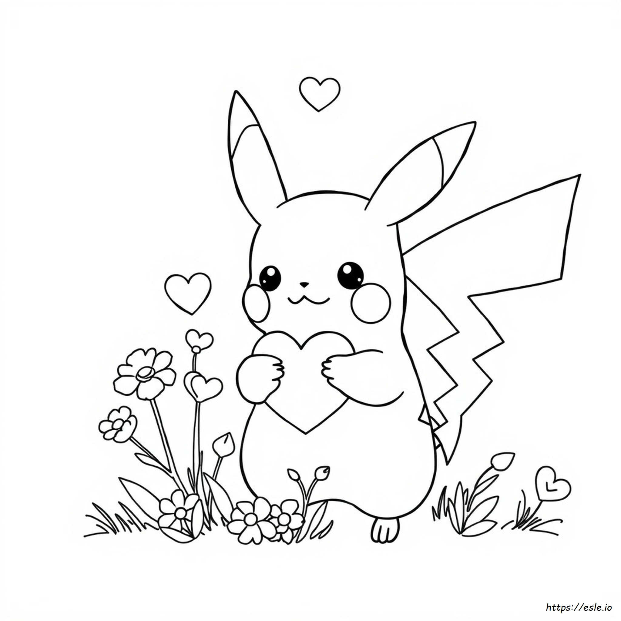 Pikachu De Valentine De Colorat