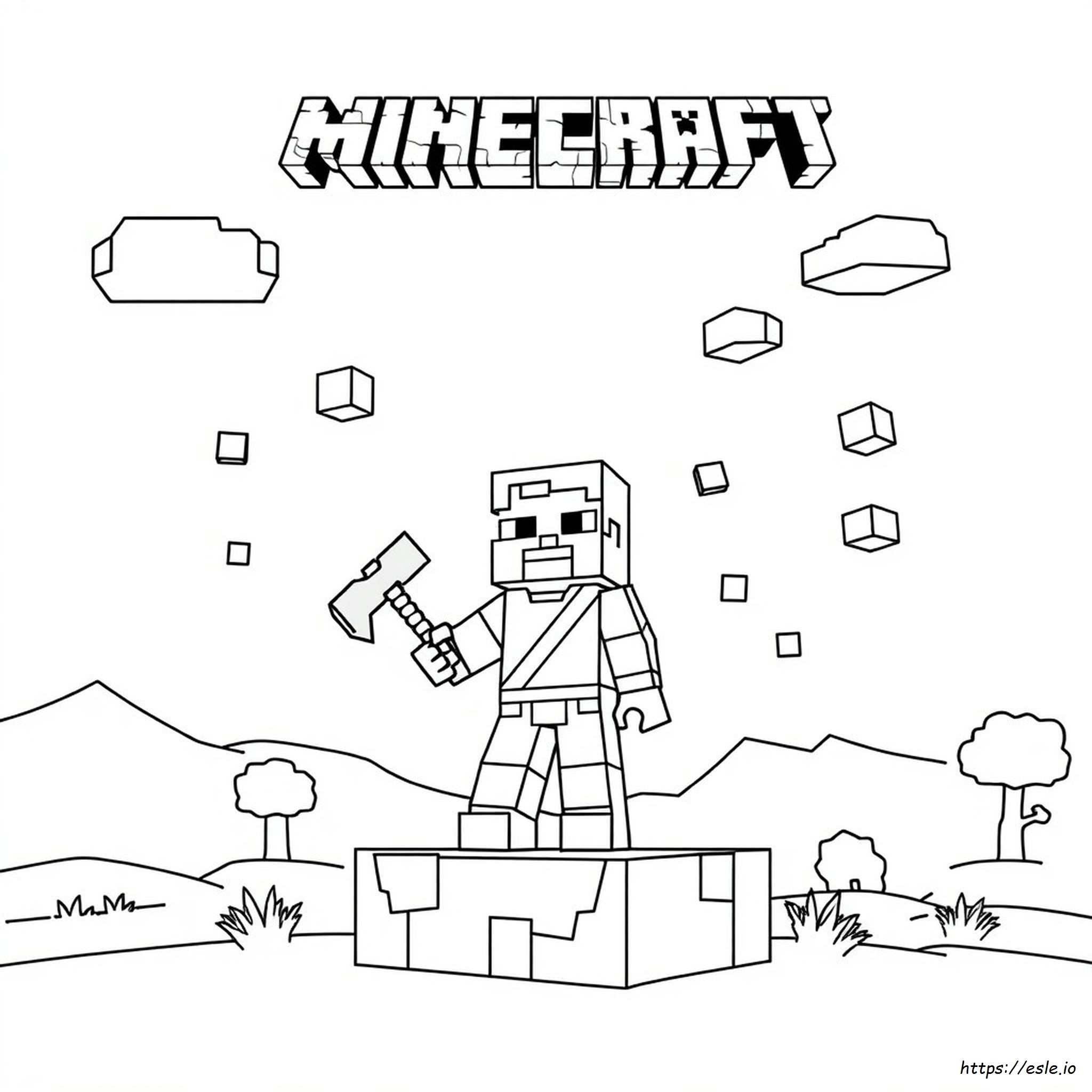 Coloriage Steve Minecraft À Imprimer