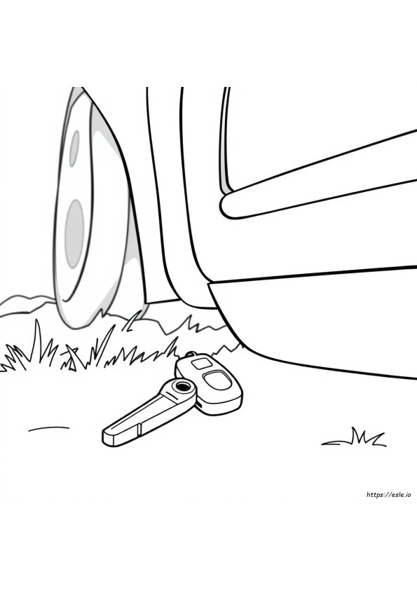 Car Key Coloring Page