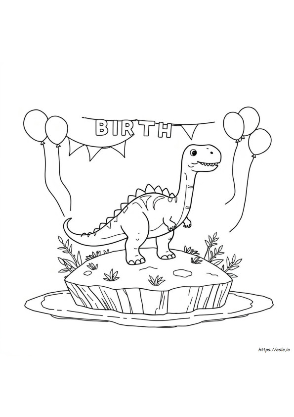 Printable Dinosaur Birthday Coloring Pages