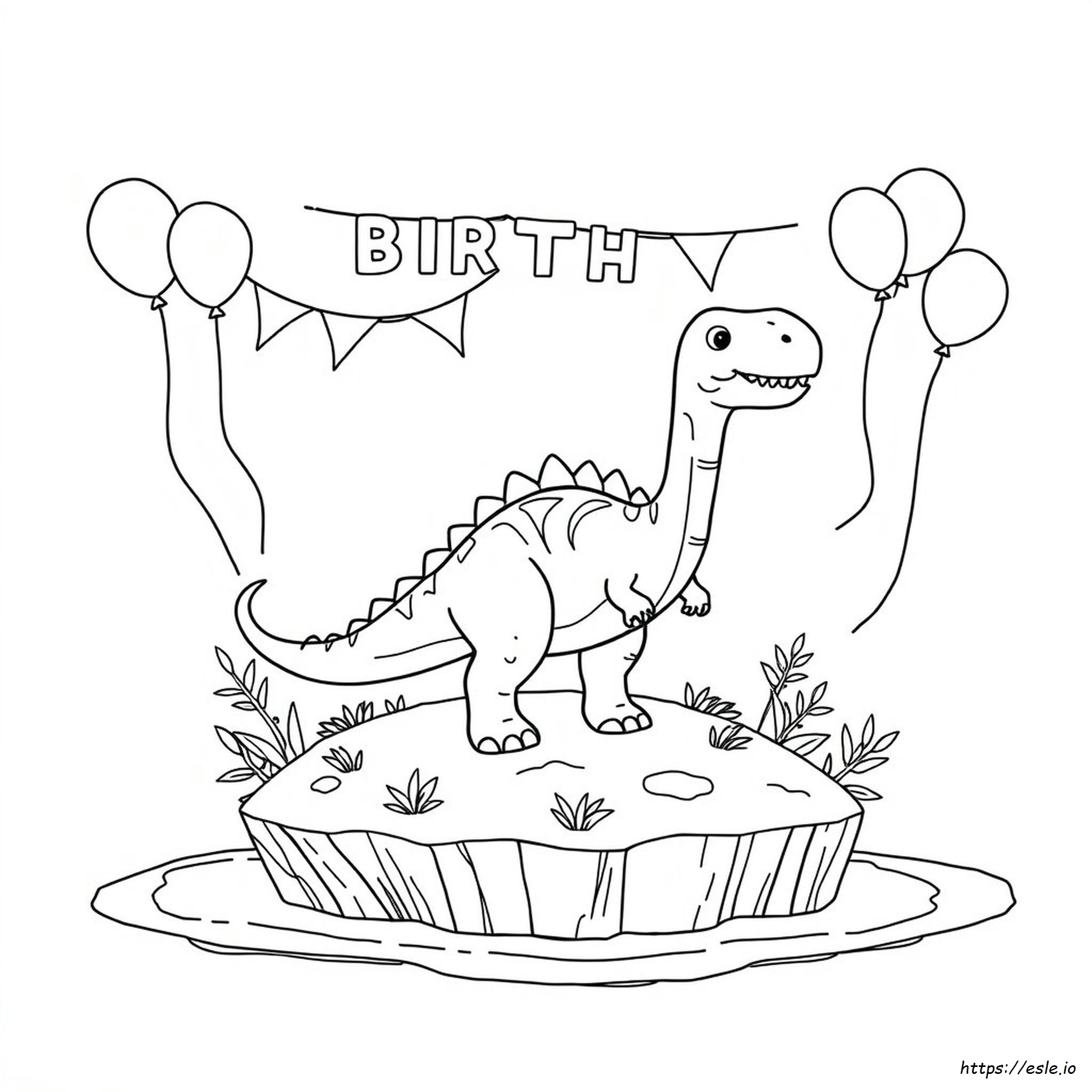 Printable Dinosaur Birthday Coloring Pages