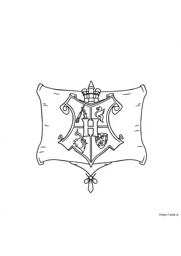 Hogwarts Crest Colouring Page