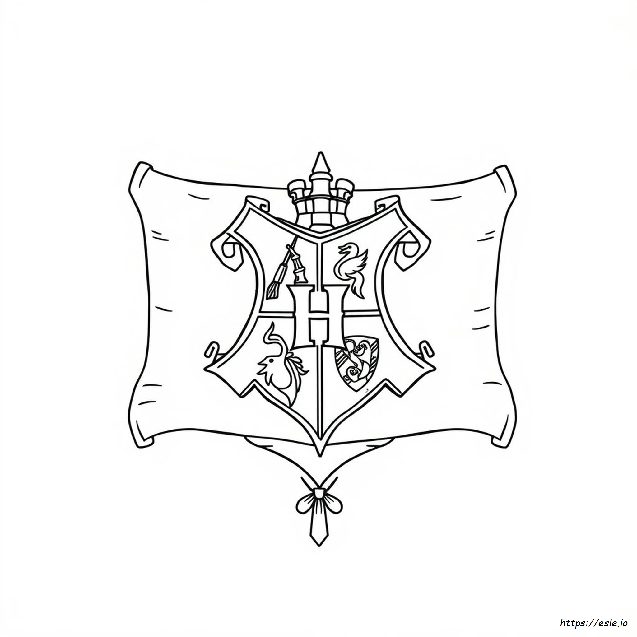 Hogwarts Crest Colouring Page