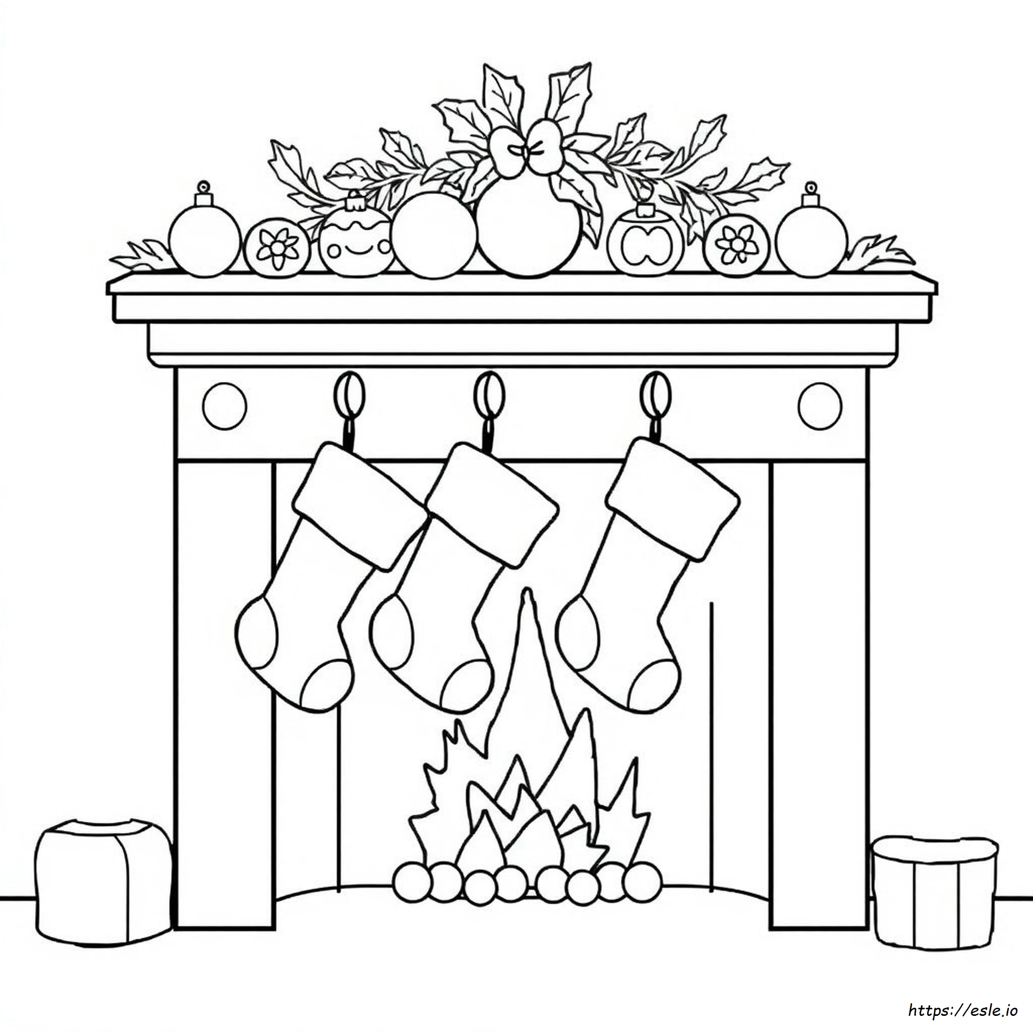 Christmas Socks Colouring Pages