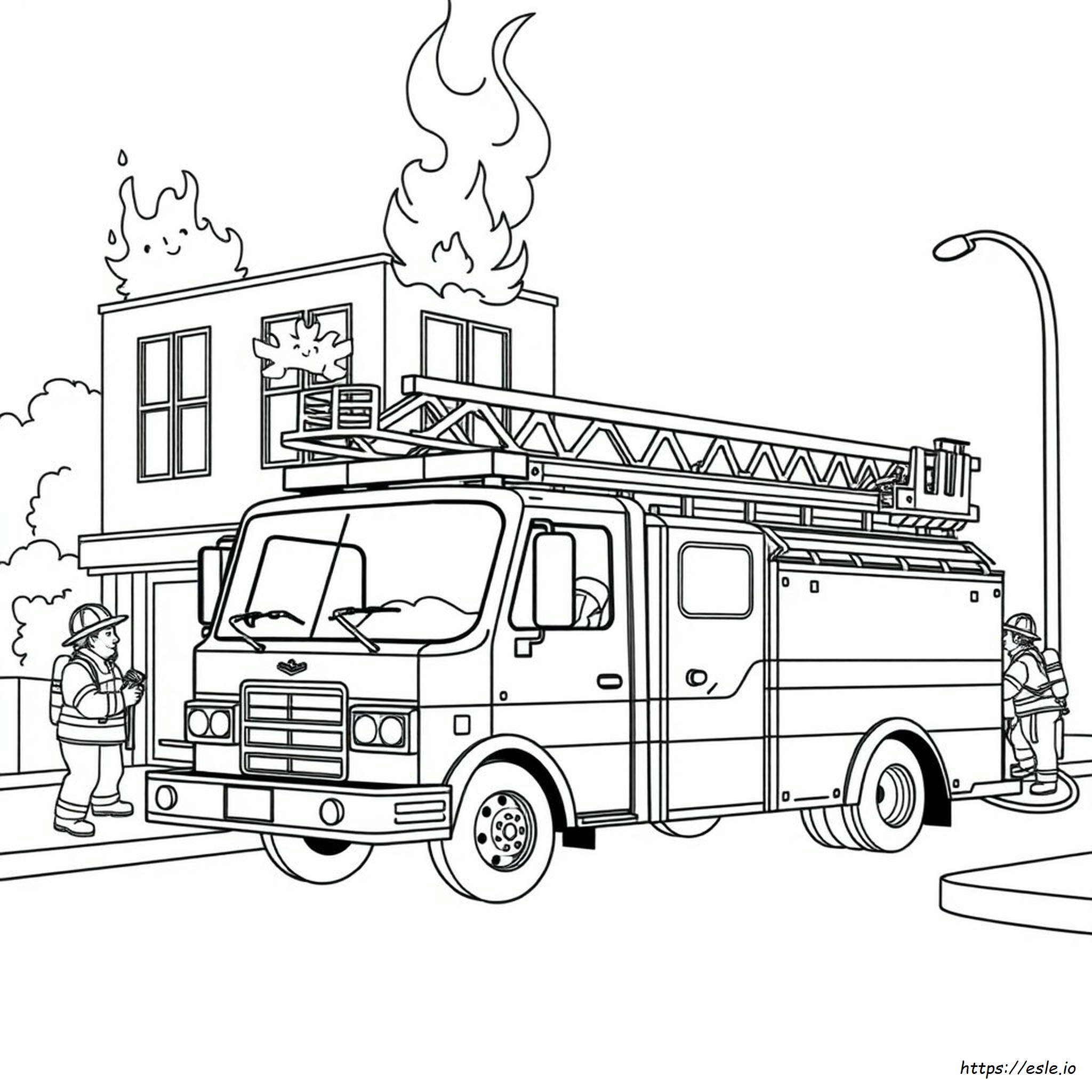 Realistic Fire Truck Coloring Pages