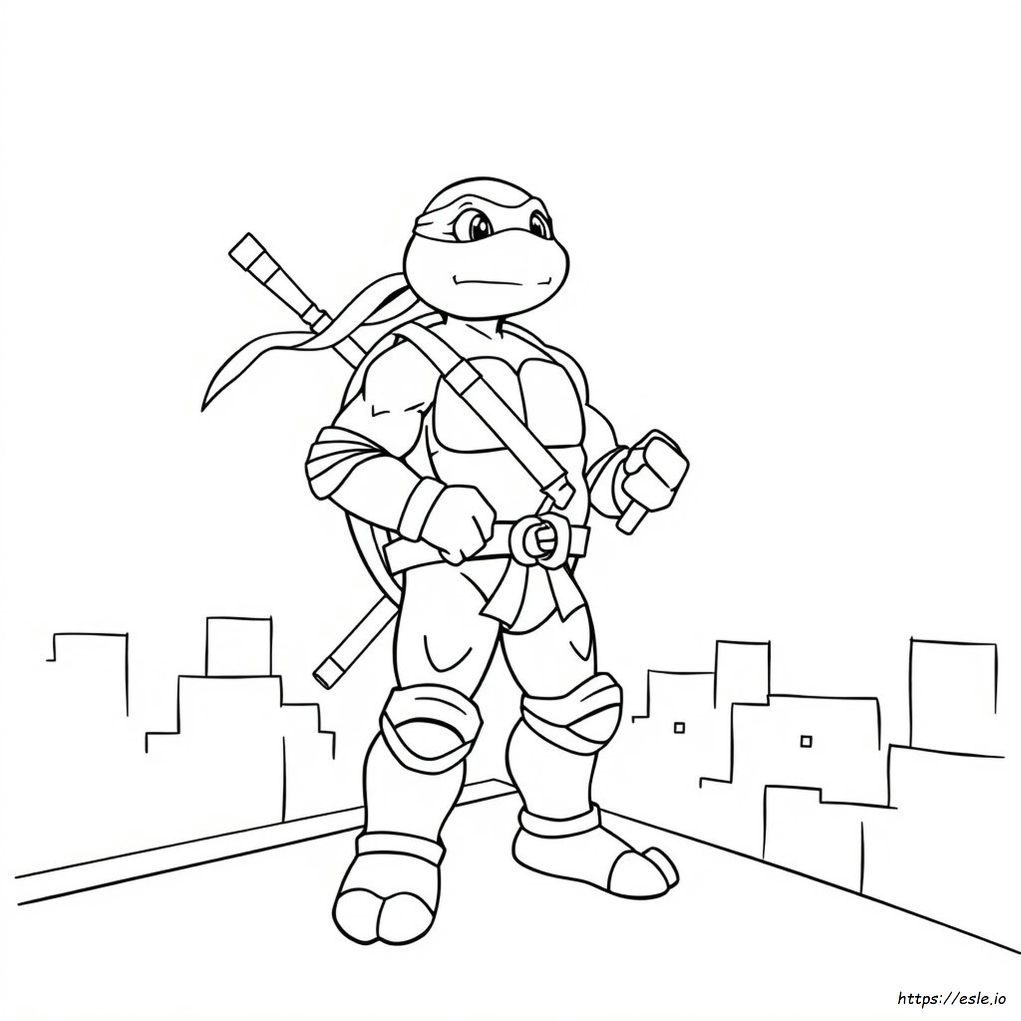 Coloriage Tortue Ninja Raphael