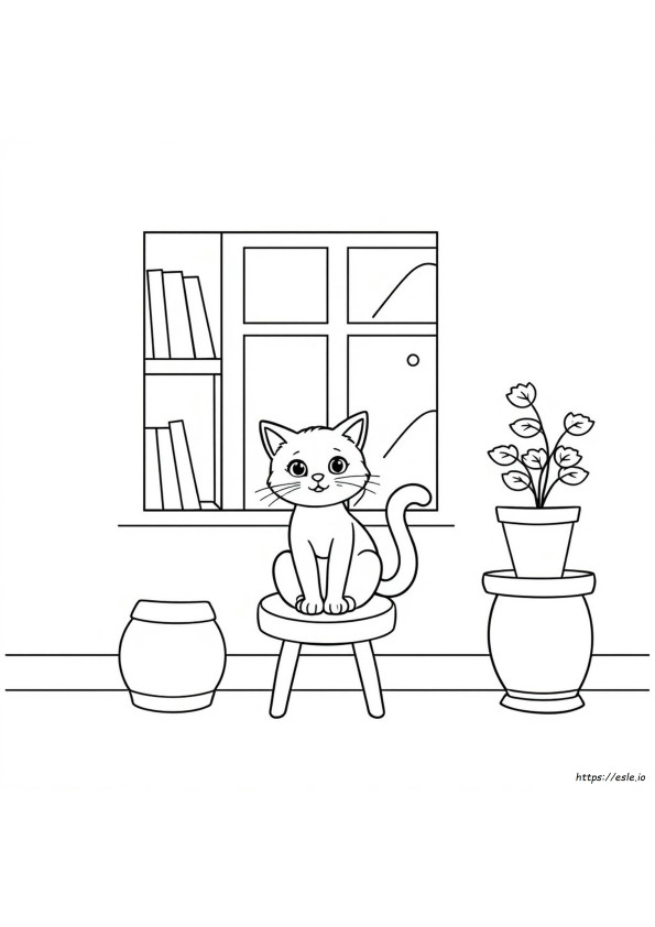 Çizgi Film Kedi Boyama Sayfaları Yazdırılabilir