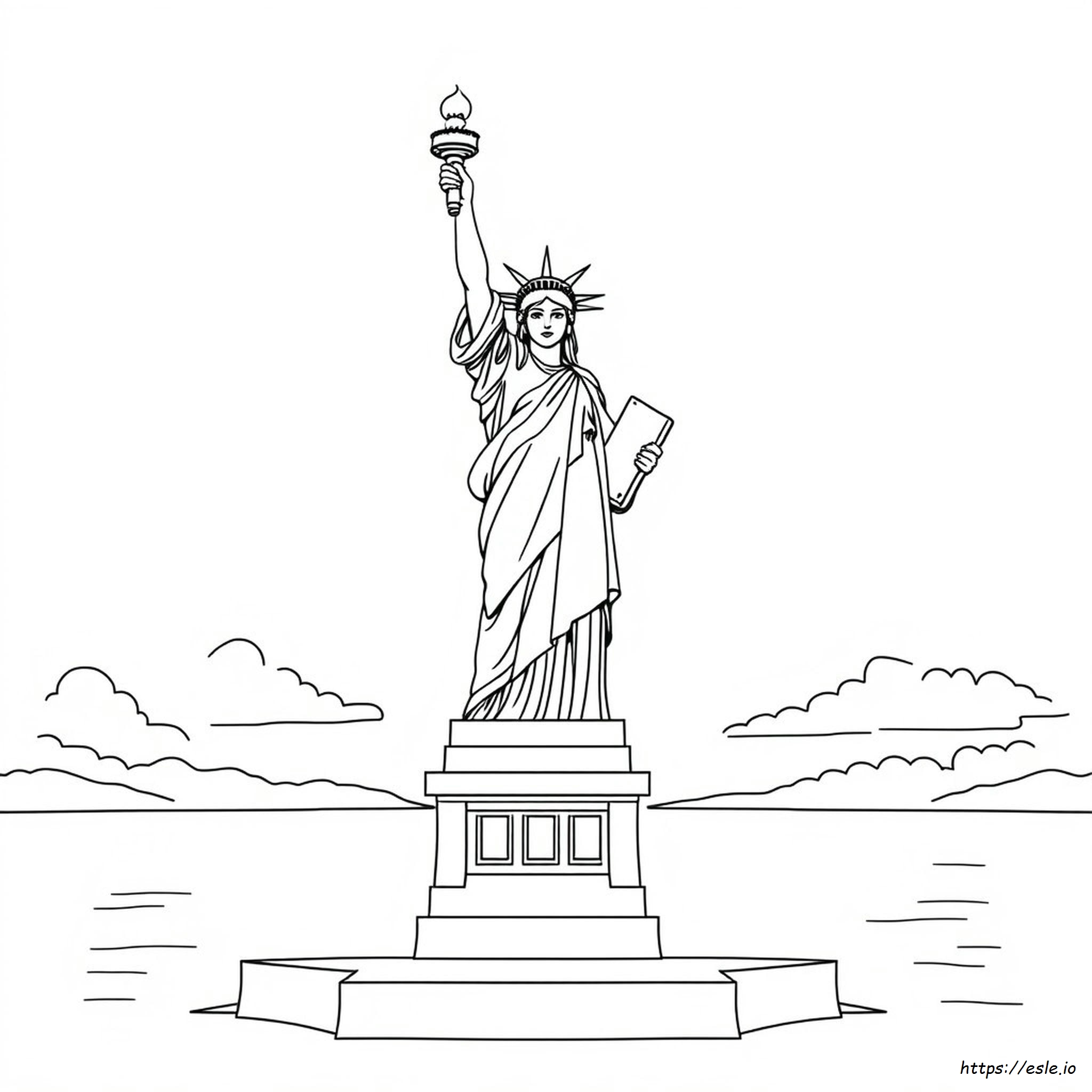 Simple Statue Of Liberty Coloring Page