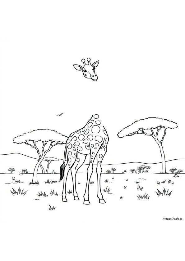 キリン 塗り絵