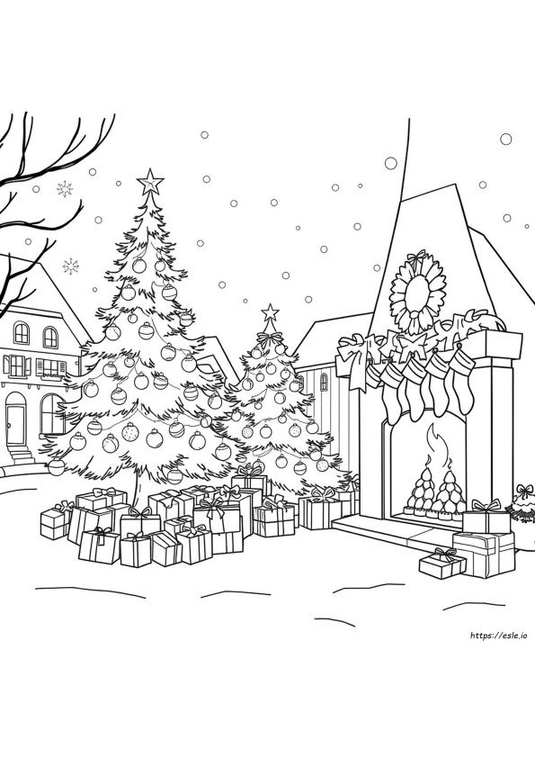 Christmas Colouring Landscape
