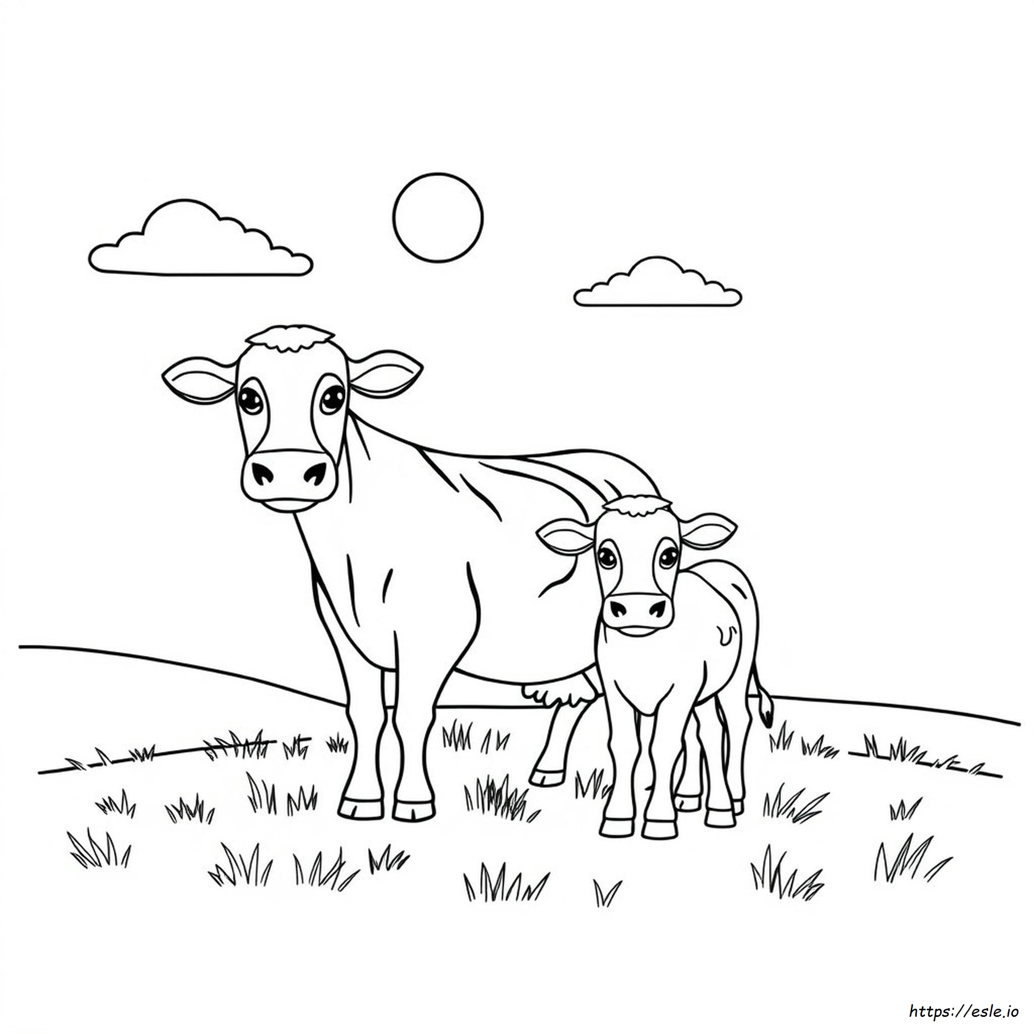 Cow And Calf Coloring Pages