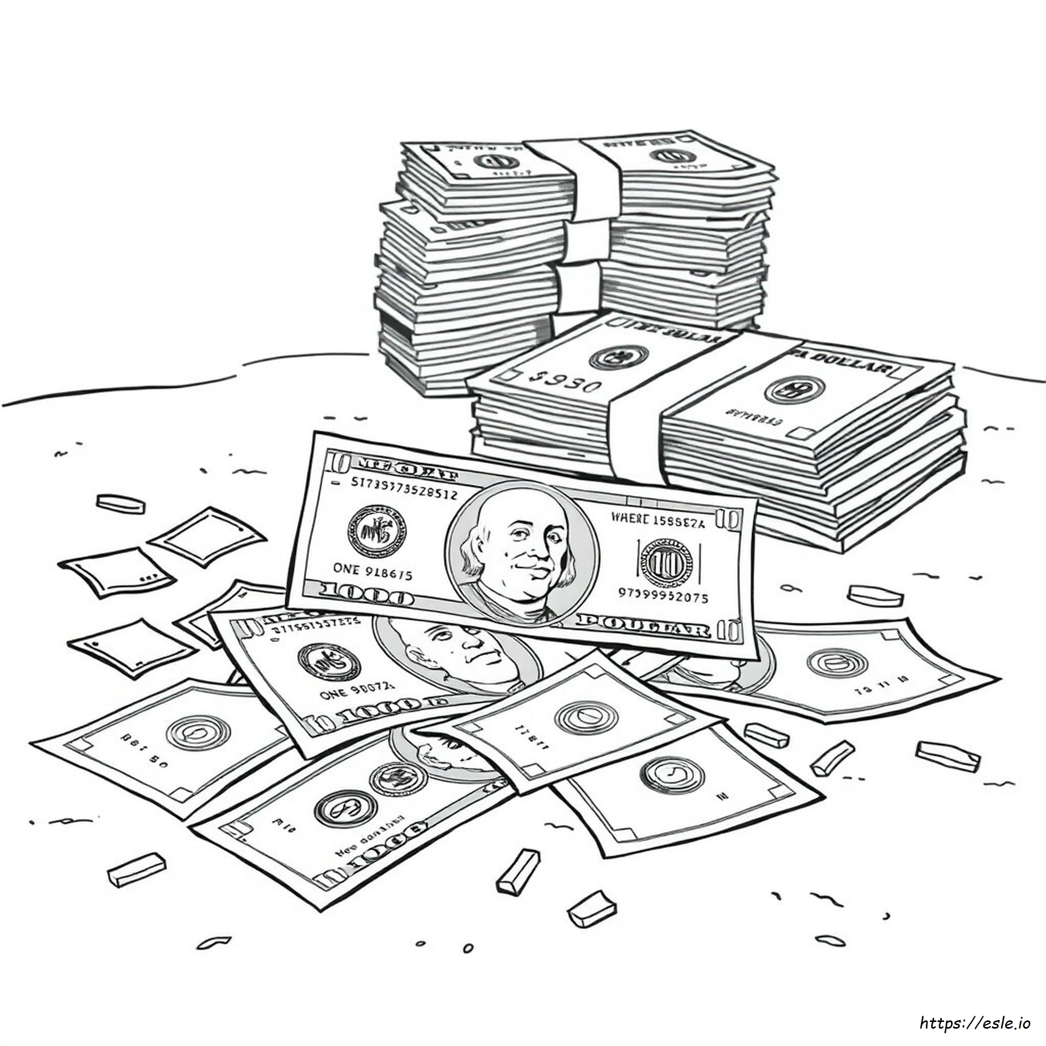 100 Dollar Money Coloring Pages