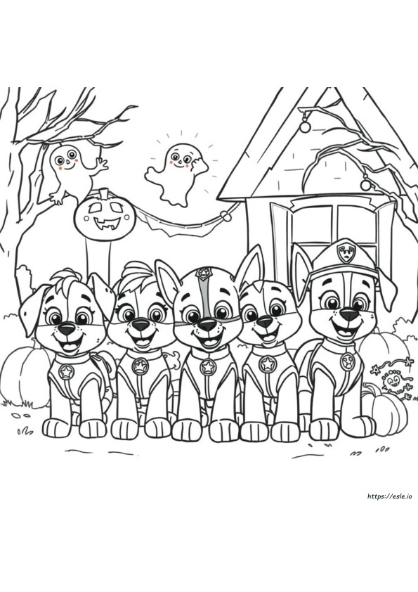 Paw Patrol Halloween Coloring Pages